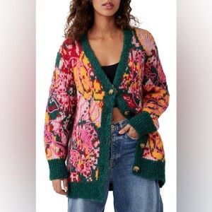 Free People Multicolor Knit Cardigan